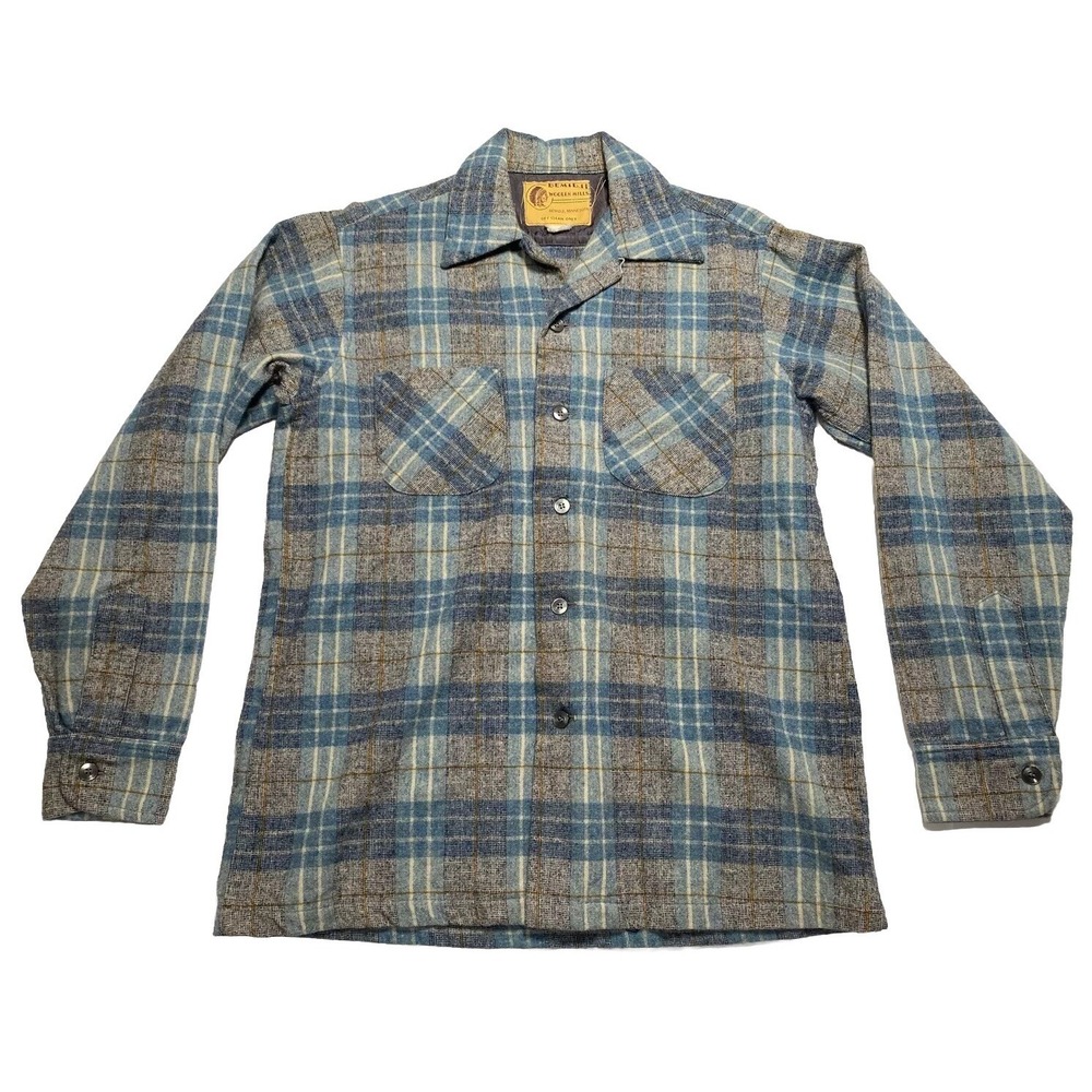 Vintage Bemidji Woolen‎ Mills Men's Wool Plaid Long Sleeve Shirt Size Large